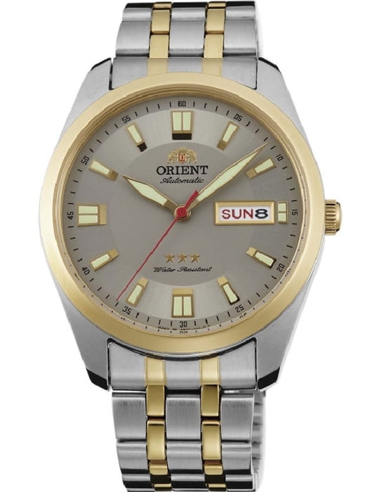 Orient Orient RA-AB0027N (RN-AB0027N)  RA-AB0027N механические мужские часы серый циферблат, браслет нержавеющая сталь — вид спереди